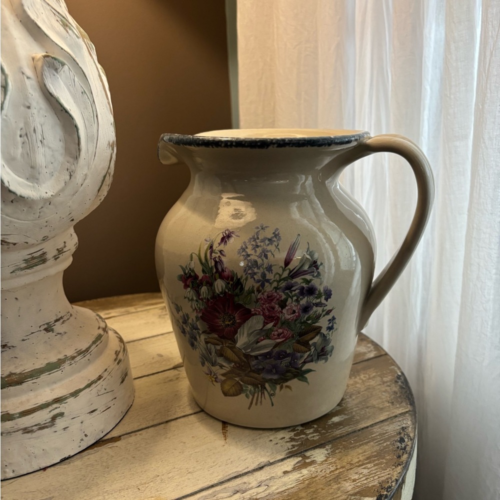 Vintage Floral Ceramic Jug
